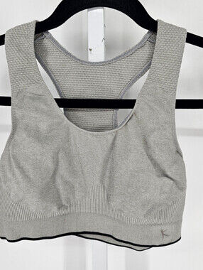 Danskin Now Womens Sz M High Impact Sports Bra Racerback Gray